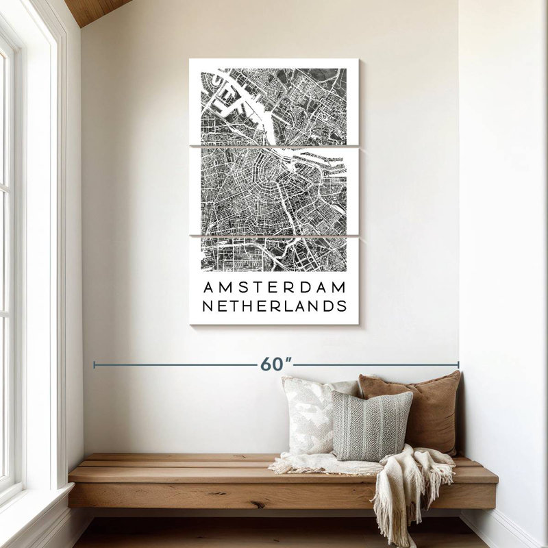Aliaz Minimalist Amsterdam City Map