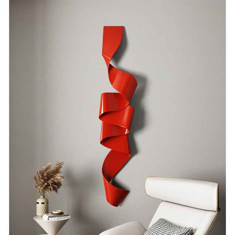 Décoration murale italienne minimaliste en fer italien, H 62,99 po x l 13,78 po x P 1,97 po