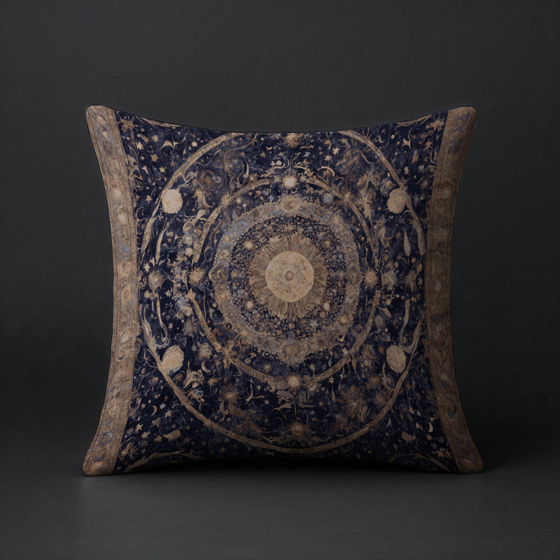 Coussin décoratif intérieur / extérieur gris Modern Modern, Beige / gris oriental, Carré 16 po