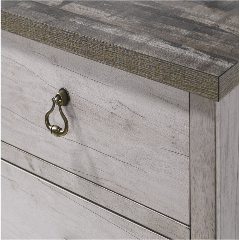 Commode 6 tiroirs style vieilli 1Pc