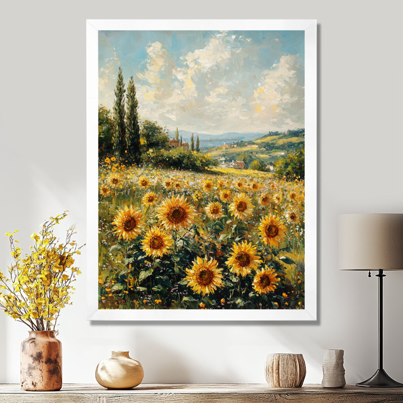 Domantas - Floral Canvas Wall Art, H 44 po x l 34 po, Reproduction encadrée d'une seule photo, Blanc