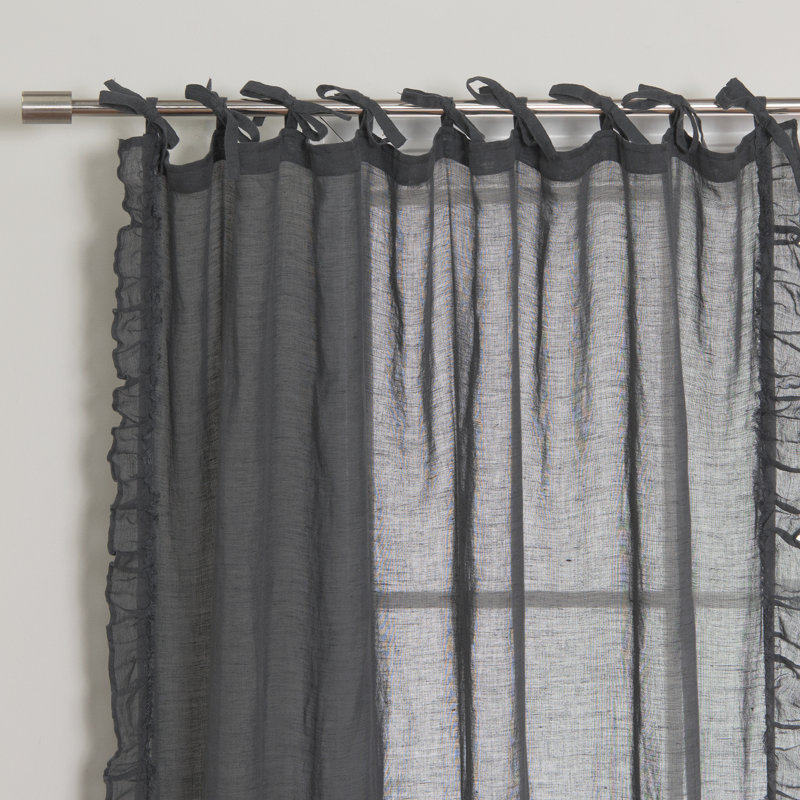 Panneau de rideau simple diaphane avec passe-tringle Millwright, Dark Grey, L 52 po x L 96 po