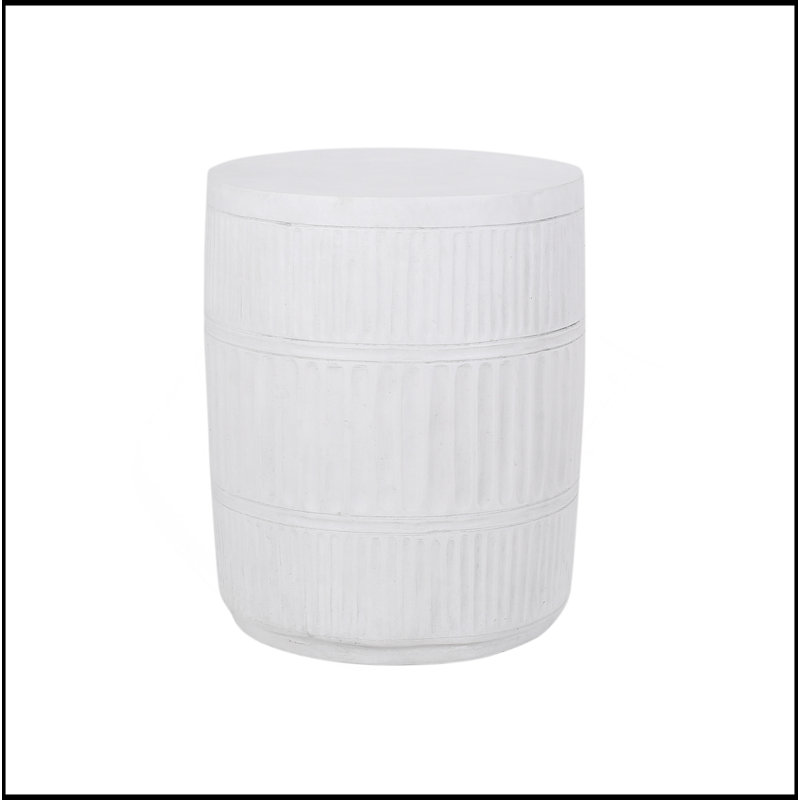 Weather-Resistant Outdoor Patio End Table With Fluted Design For Modern And Versatile Use