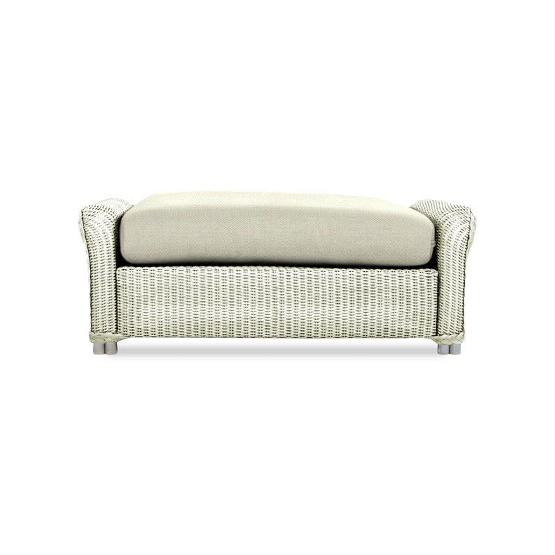 Reflections Outdoor Ottoman, Demo Stone, Ivory