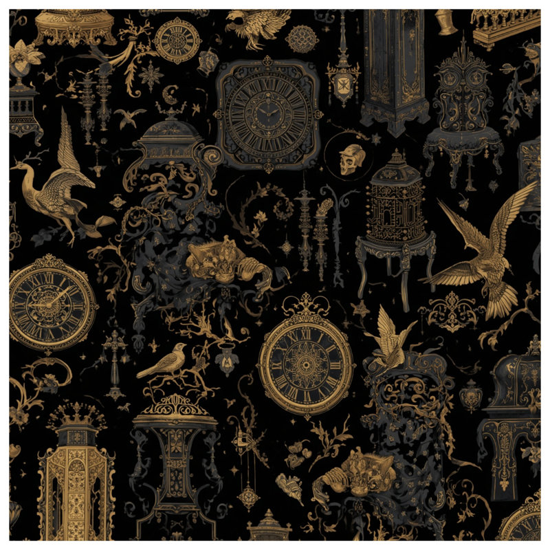 Rideaux de douche Ornate Clocks, 70in W x 72in H