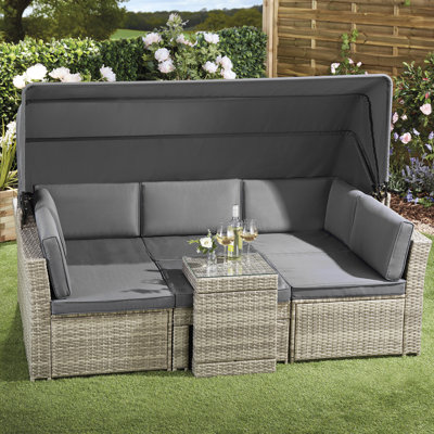 Ludwicka 208 cm W Patio Daybed with Cushions