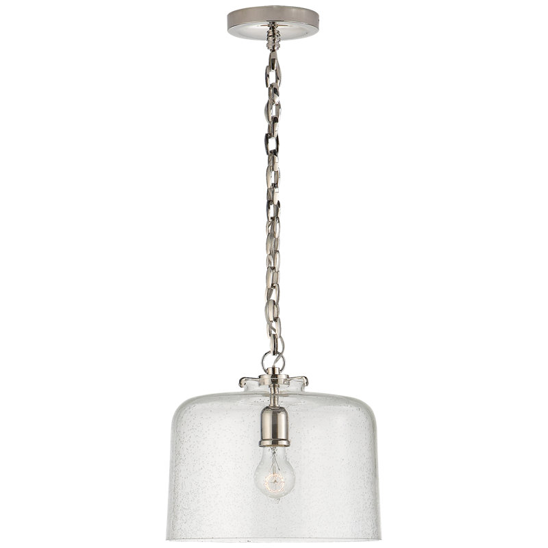 Thomas O'Brien Katie Dome Pendant, Polished Nickel, Seeded