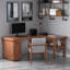 Bureau de direction en L en bois massif brun avec tiroirs-847619579-847619580
