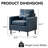 Faux Leather Accent Chair With Metal Legs & Side Pocket (Set Of 2)-470118108