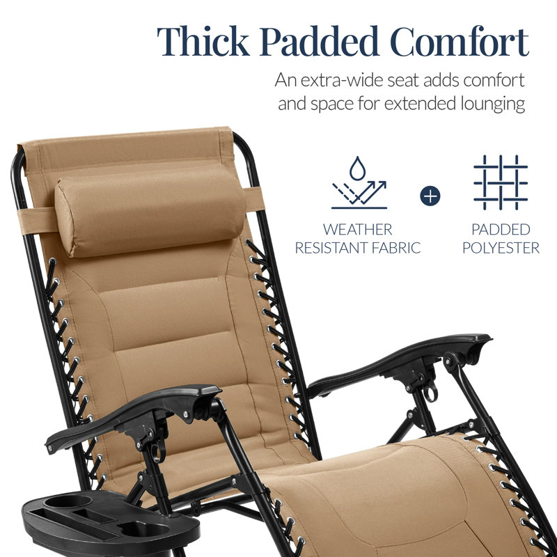 Oversized Padded Zero Gravity Chair, Beige