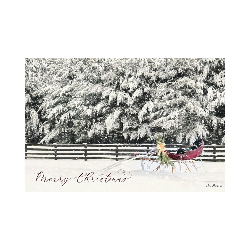 Merry Christmas Sleigh by Lori Deiter - Wrapped Canvas Gallery-Wrapped Canvas Giclée, 66.04 cm H x 45.72 cm W x 1.91 cm D