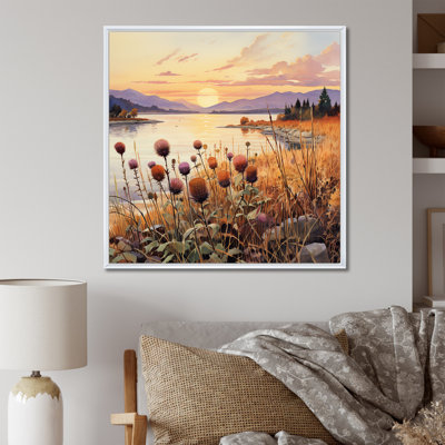 Summer Sunset Thistle Meadow - Thistle Wall Art