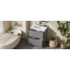 30" Bathroom Vanity With Ceramic Sink, Equipped With Vertical Pulls And Full-Extension Drawers, Freestanding Bathroom Vanity With Soft Close Drawer Slides, Fluted Design-464198635