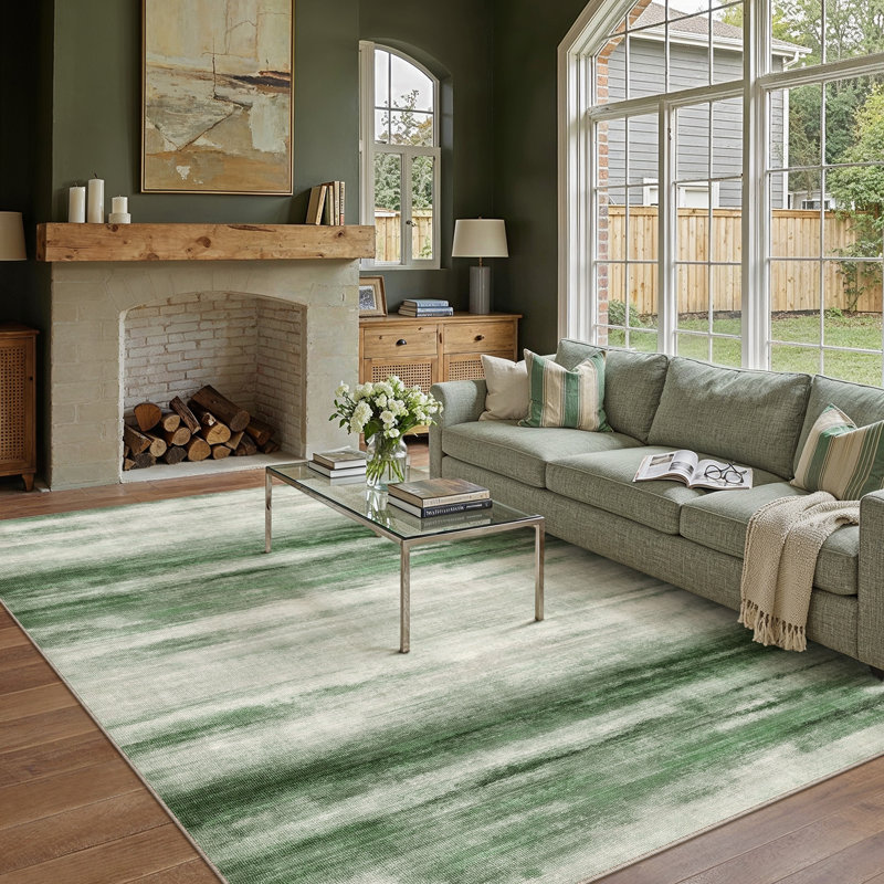 Tapis à motif abstrait lavable à la machine Arnedoy, Rectangle 9 pi x 12 pi