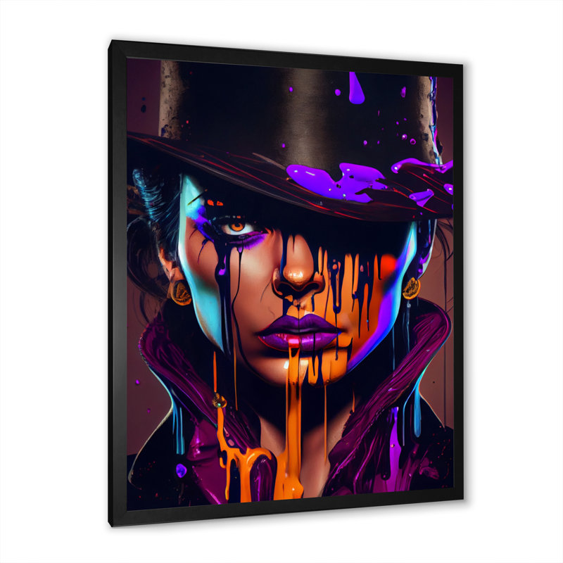«Femelle Criminel Mastermind III», impression sur toile, H 20 po x l 12 po x P 1 po, Impression noire sur toile encadrée