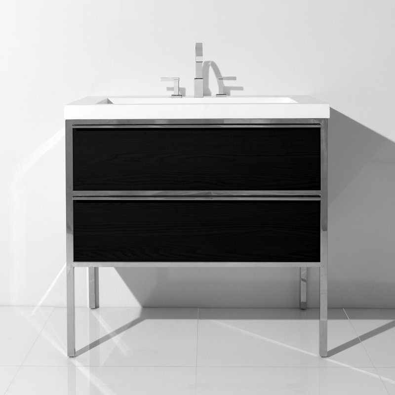 Ensemble de meuble-lavabo simple 30 po Mikita, Argent