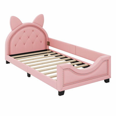 Upholstered Daybed With Carton Ears Shaped Headboard