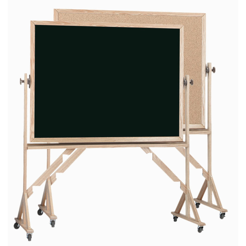 Freestanding Cork Reversible Medium - 4' - 6', 3' H x 4' W, Black
