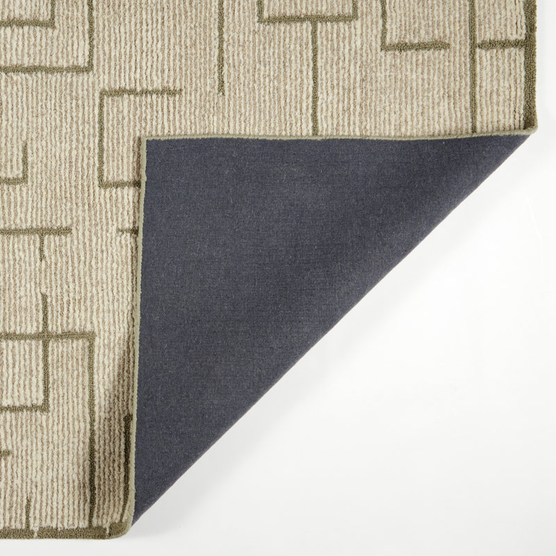 Tapis d'intérieur en laine touffeté à la main Mid Century, 2'6x8', Green