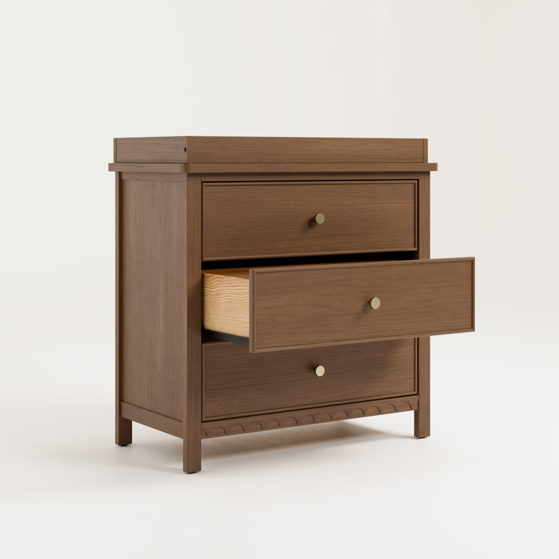 Sasha 3 Drawer Chest With Changing Topper, Hazelnut