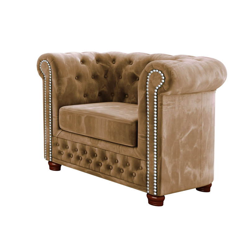  Chesterfield Armchair, Beige