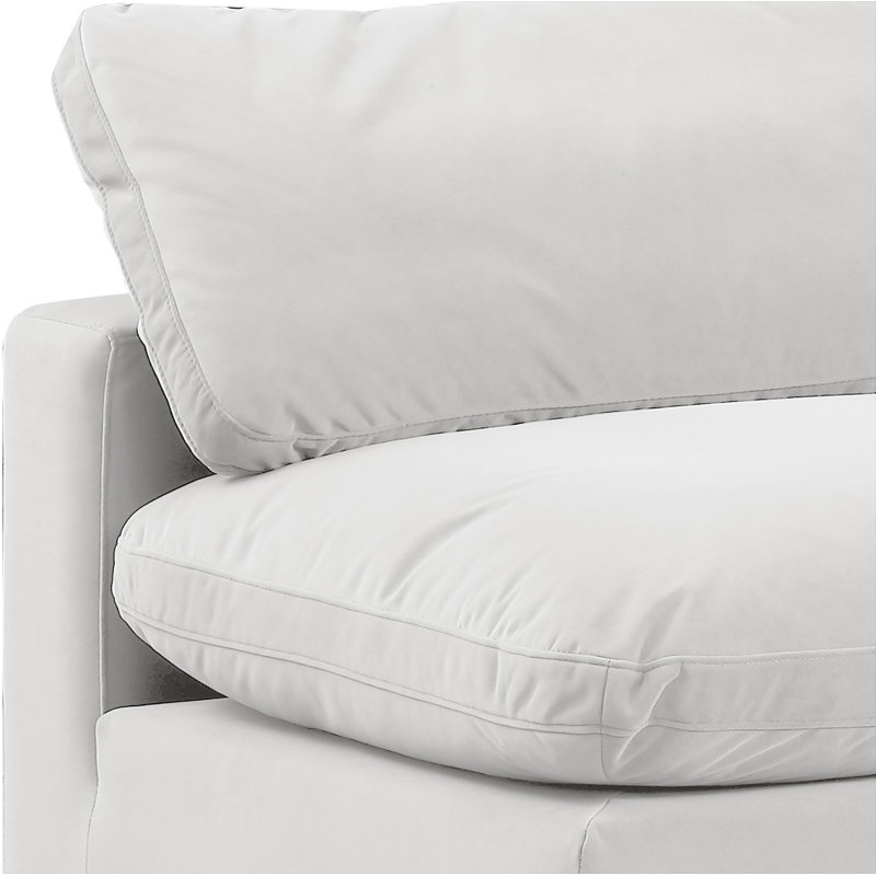 Canapé modulaire réversible en velours Hrannar, Velours crème
