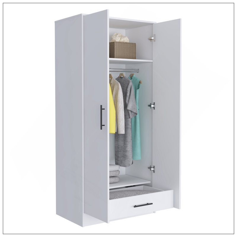 180 Armoire Beery, chambre à coucher, blanc, Blanc