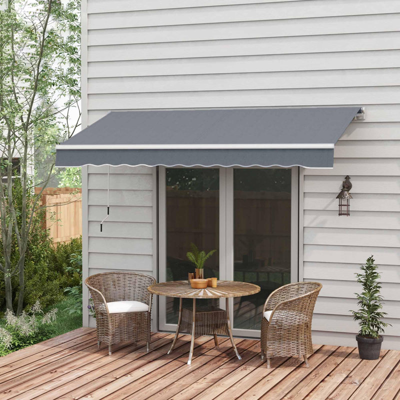 Auvent rétractable 8 ', H 59 po x l 116,2 po x P 96,5 po, Gris foncé