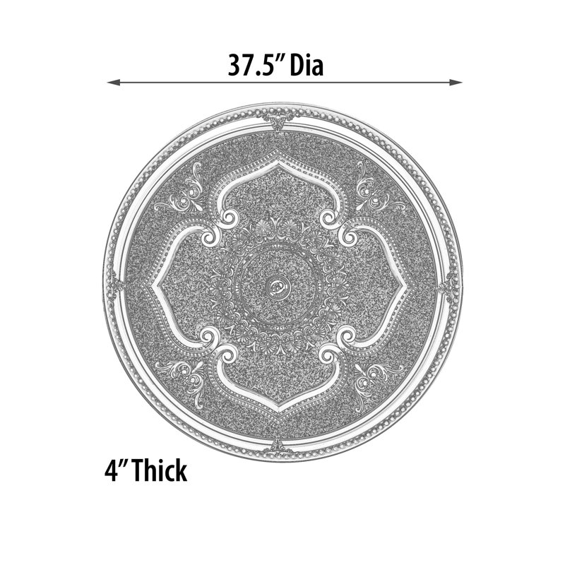 Gold Sparkle Four Leaf Clover Round Ceiling Medallion