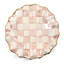 Rosy Check Ceramic Fluted Dessert Plate