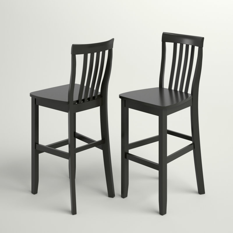 Diamondback Solid Wood Counter Stool, Black, Bar Stool (30" Seat Height)