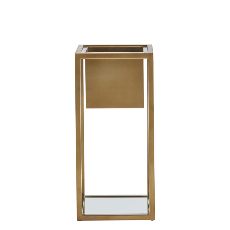 Escher Pedestal/Planter, 30" H x 14" W x 14" D, Brass