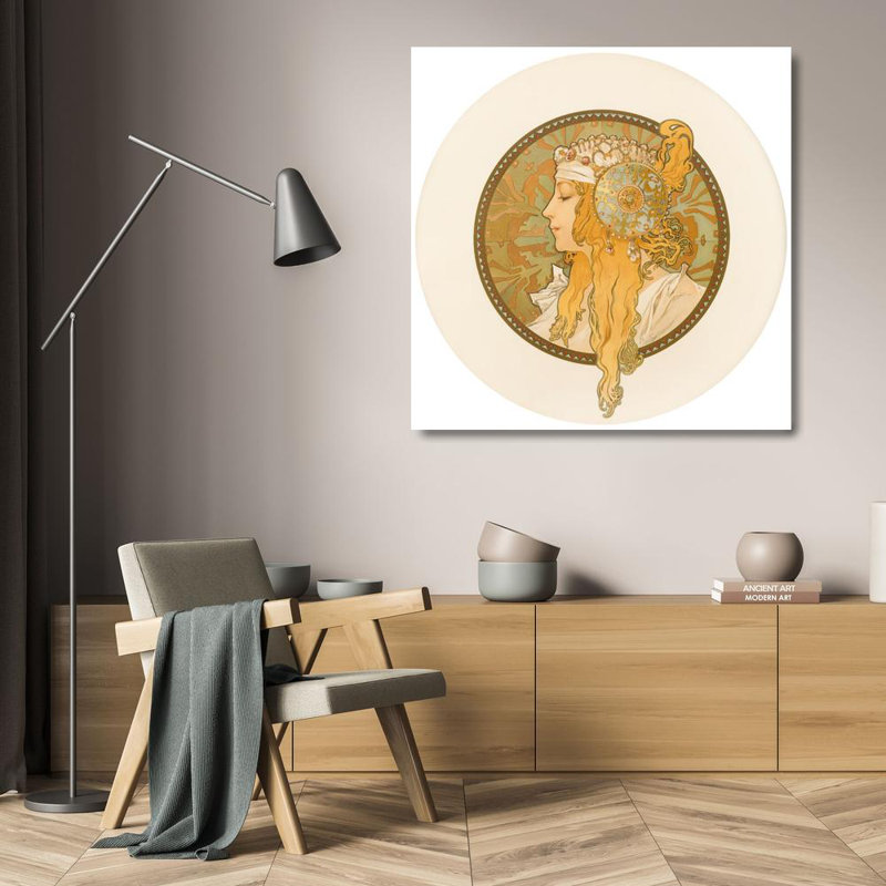 "Byzantine Heads" par Alphonse Mucha - Toile tendue avec châssis, H 24 po x l 17 po