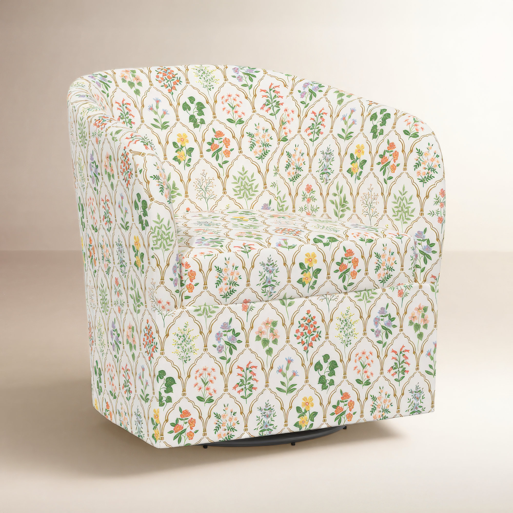 Pembroke Swivel Chair, Rpc Hawthorne Multi Linen