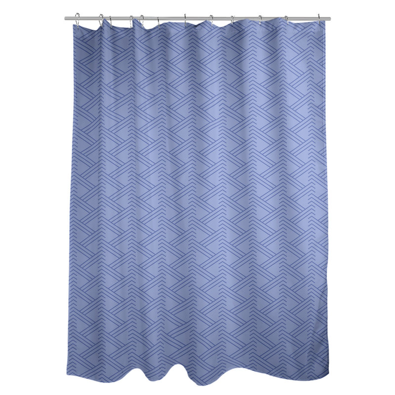 Rideau de douche simple Classic Zig Zag, Bleu