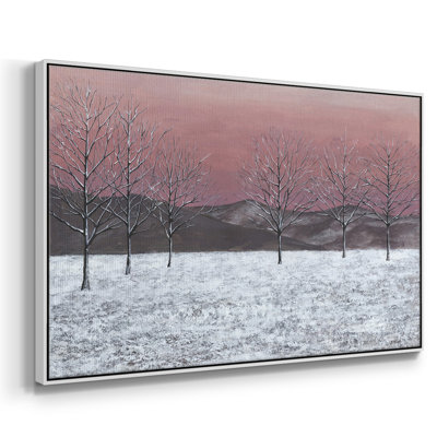 «Sunset Snowfall I», peinture sur toile encadrée