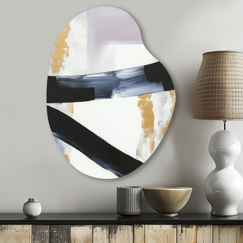 Edmunds - décoration murale unique en forme de marbre, reproduction d'art asymétrique moderne en métal, H 30 po x l 22 po