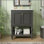 Meuble-lavabo de luxe moderne 24 po avec lavabo en céramique, armoire de salle de bain avec tablette ouverte et rangement fermé