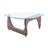 Sculpted Veneer Coffee Table with Tempered Glass Top-694723858