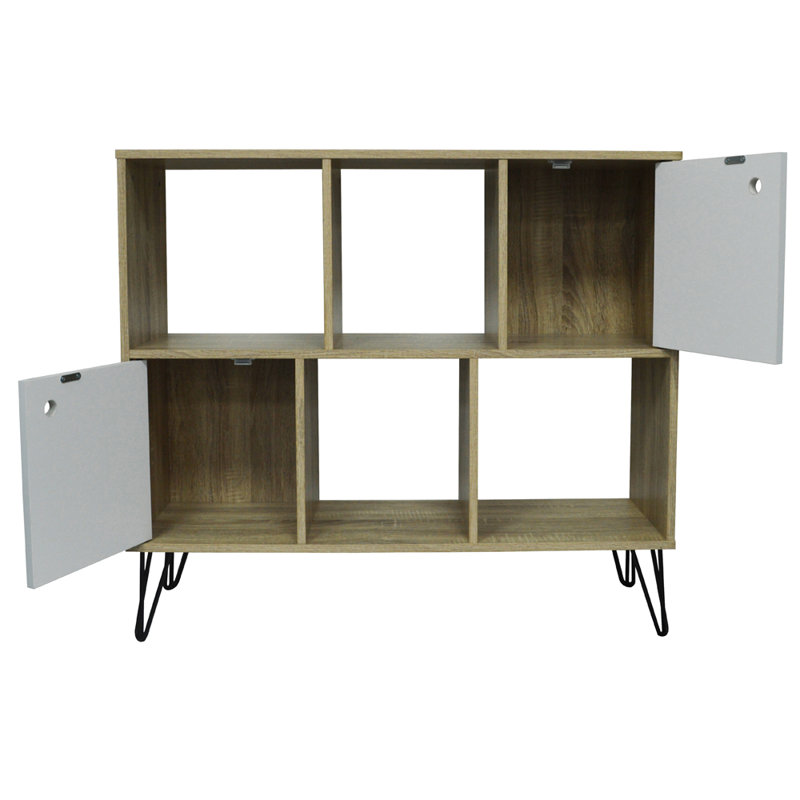 40731 87cm H x 98.5cm W Cube Bookcase, Oak/White