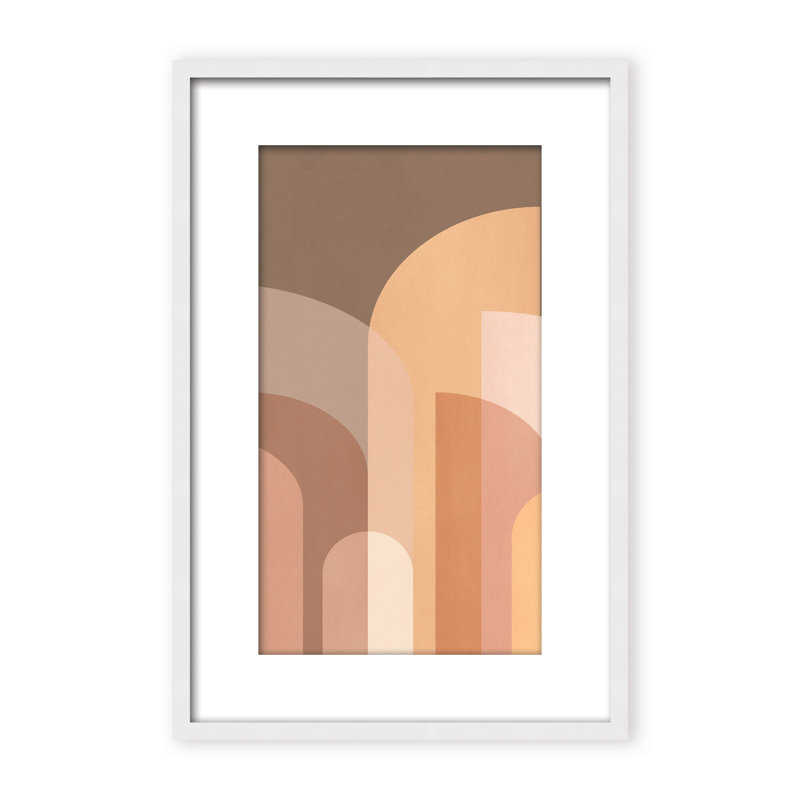 Abstract Retro Geometric II by  - Picture Frame Graphic Art on Paper, 48" H x 32" W x 2.375" D, Framed Canvas, Gold