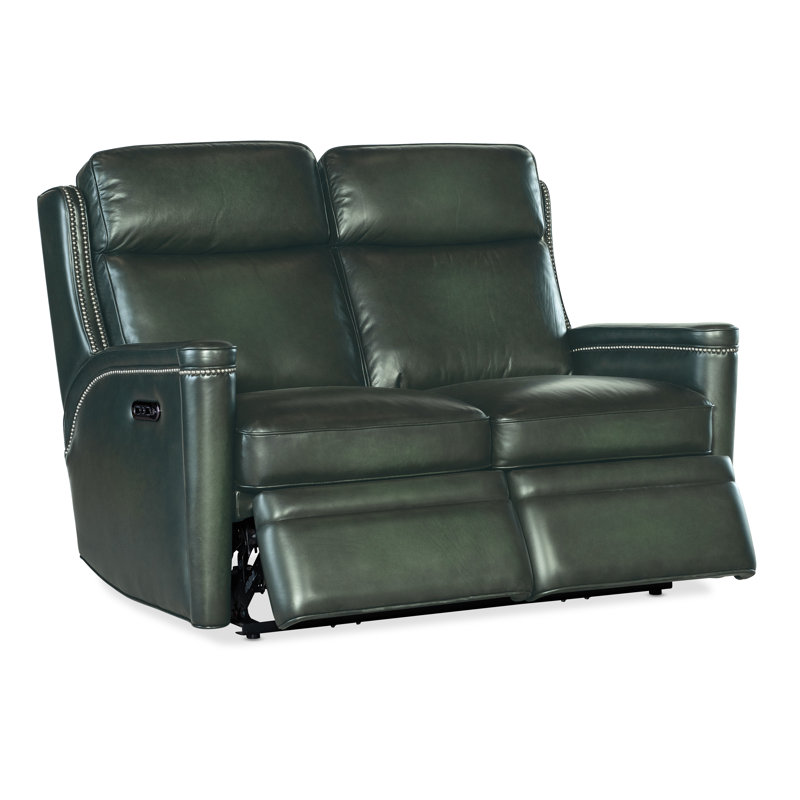 MS Leather Loveseat, Green