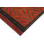 Tapis rouge / orange en laine noué à la main à motif géométrique 4 pi 1 po x 10 pi 1 po Bahos