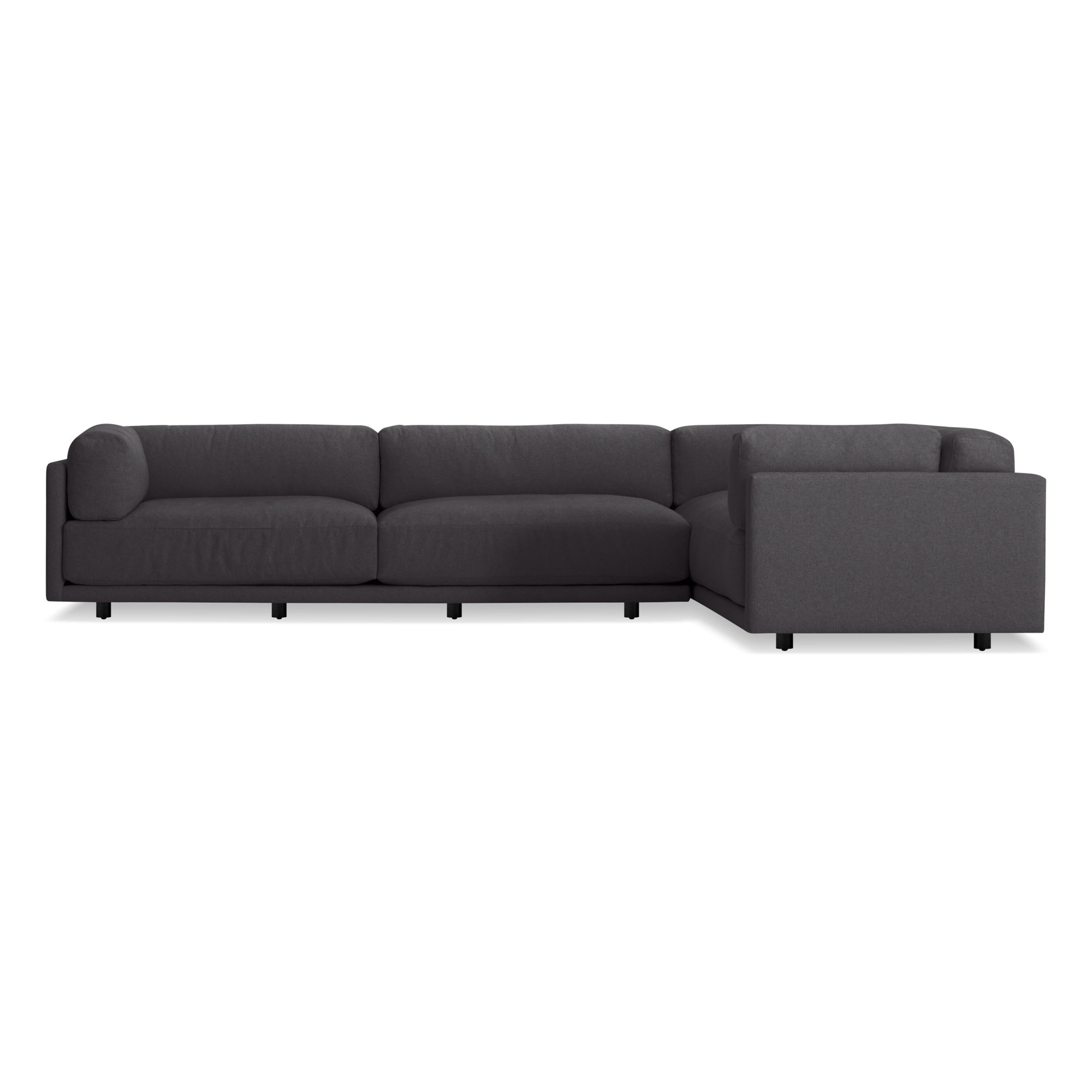 Sunday Upholstered L-Sectional, Right Hand Facing, Makada Charcoal