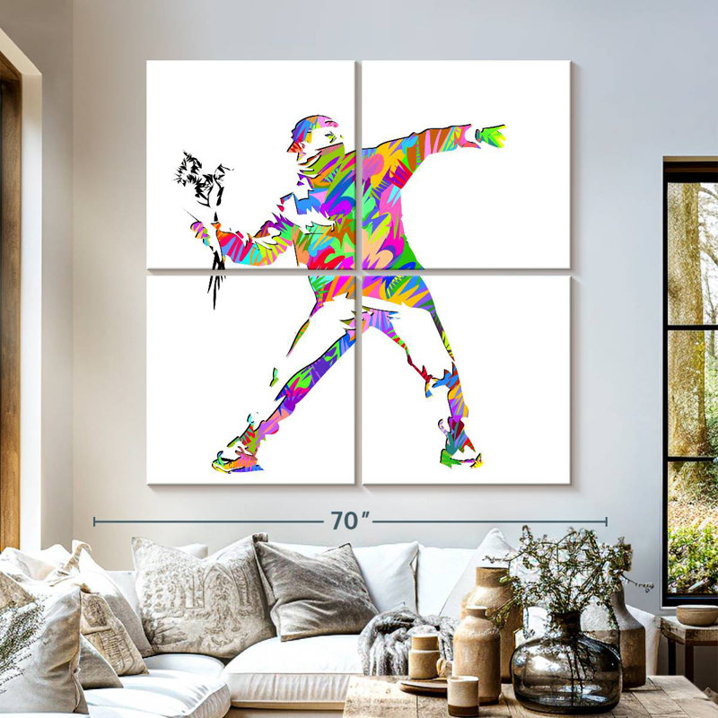 Fleurs de Leisha Banksy 2022, H 57 po x l 57 po