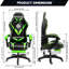Fauteuil de jeu ergonomique PC et de course avec massage et repose-pieds-70267935
