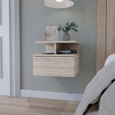 Table de chevet flottante pour chambre à coucher avec tablette