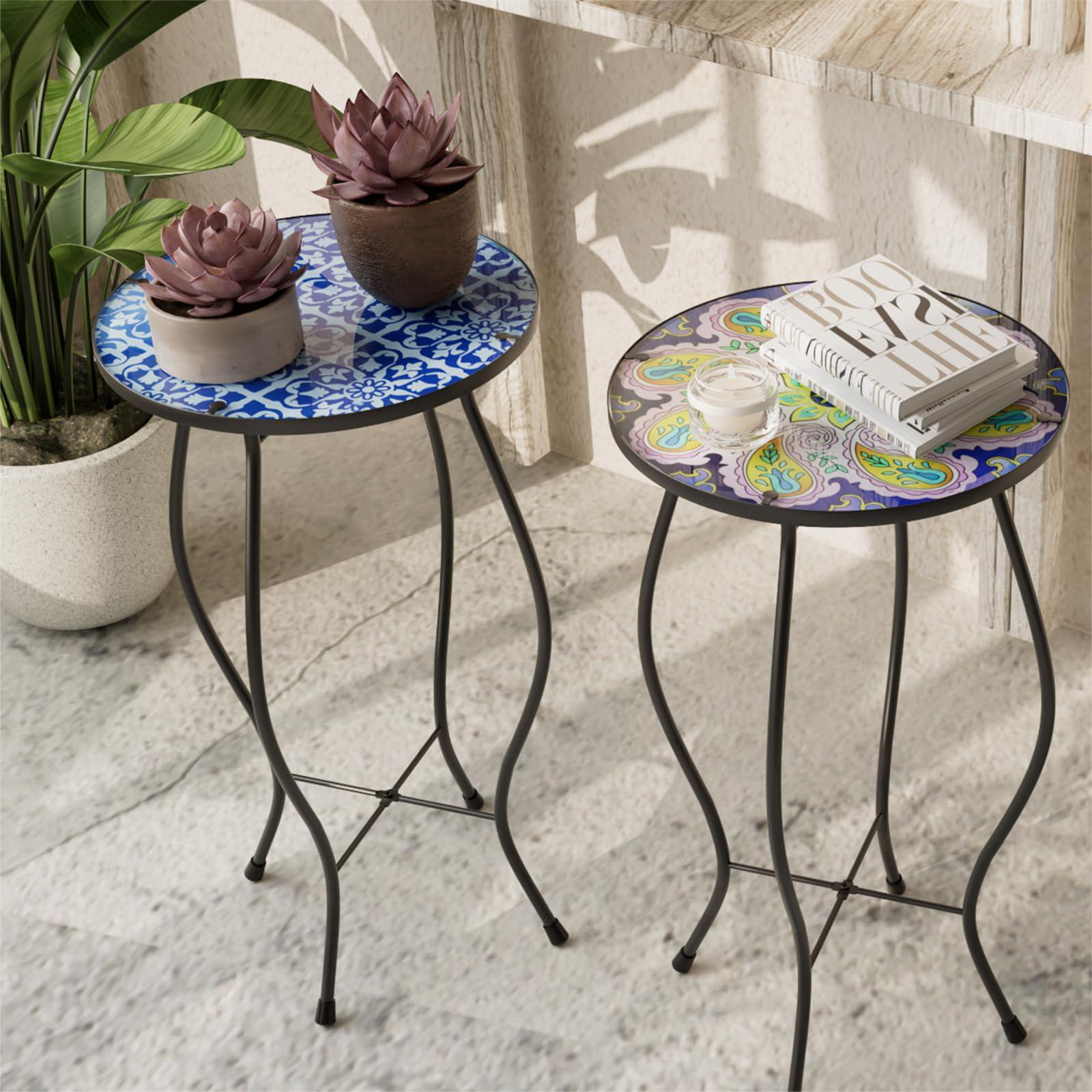 Charlton Home® Dannyelle Glass Outdoor Side Table Wayfair