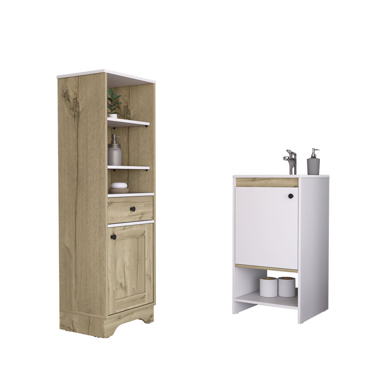 Adwik Freestanding Bathroom Storage Furniture Set