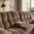 Heya Manual Recliner Loveseat w Console, Pillow Tufted Dark Brown, 81 Inch-130982386